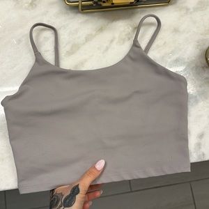 Dove grey cropped tank / workout top